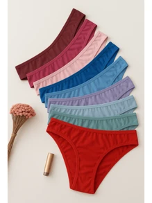 Kit Of 10 Women's Microfiber Comfort Panties | Assorted Colors 100% Cotton Lining