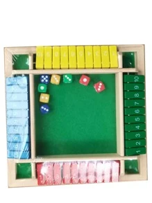 Juego de mesa Deluxe Cierra la Caja de 4 lados con 10 números, juegos de dados y de fiesta para adultos y familias