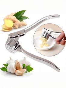 1 Stück Edelstahl Knoblauchpresse, manuelle Knoblauchpresse, rostbeständig und sichere Knoblauchreibe, einfach zu benutzender Knoblauch- und Ingwer-Zerkleinerer, Knoblauchwürfel, leicht zu drücken und zu reinigen, Obst- und Gemüsegerät, Küchenutensilie, Küchenhelfer, unverzichtbarer Haushaltsbedarf, kreatives Küchengerät, geeignet für Hotel, Restaurant, Küche, Gewürzwerkzeug, Küchenzubehör, für die tägliche Zubereitung