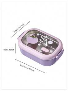 1pc Stainless Steel Lunch Box, School Bento Box, Leak-Proof Portable Food Container, Independent Heating Lunch Box, Kitchen Storage Box, Study Supplies - Multicolor - View 7