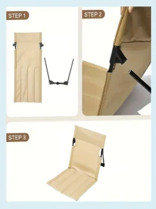 1 Peça Cadeira de Camping Dobrável para Uso Externo, Cadeira Reclinável Individual com Almofada de Encosto, Cadeira de Praia Dobrável Portátil, Adequada para Camping, Praia, Viagens - Multicolorido - Visão 5