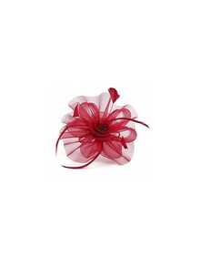 1件套花饰帽，饰有网纱丝带和羽毛，适合肯塔基德比大赛、茶会等场合，也可作为发箍、发圈、头饰等发饰佩戴。 - 彩色 - 查看 9