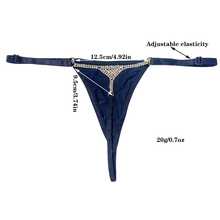 1 Pc Personalized Sparkling Rhinestone Thong, Clubwear, Beach, Bikini Body Chain Accessory - Silver - View 3
