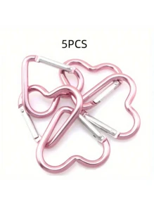 5 Stück herzförmige Federhaken, Aluminium-Legierung Karabiner für Damen und Herren, verwendbar für Outdoor-Klettern, Rucksäcke und täglichen Gebrauch als Auto-Accessoires, süßer Gothic Y2K-Stil