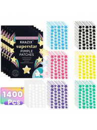 1400 Patches,Star Pimple Patches For Face Hydrocolloid, Absorbing Cover, Tea Tree, Hydrocolloid Acne Patch, Cute Star Pimple Patch