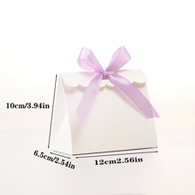 20/50pcs Mini Blank White Gift Box With Colorful Ribbons - Perfect For Birthday Party Gifts, DIY Crafts & Elegant Wedding Displays, Gift Boxes