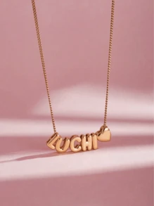 1 pieza Collar con nombre en 3D con burbuja, joya personalizada con inicial en burbuja, collar con placa con inicial en burbuja redonda - Regalo personalizado para amigos, parejas y familia