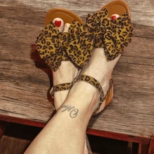 Sandalia Samar Moño Animal print con pulsera  Animal    casual    Tela no tejida    Animal    Sandalias  Vacaciones    primavera - Marrón - Ver 2