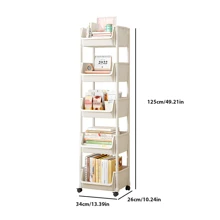 5 Tiers Torage Trolley Cart On Wheels Kitchen Rolling Organizer Rack Room White
