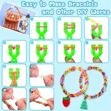 2800+ Stücke, 32 Farben, 40 Gitterkarton Loom Bänder Charms Haken Bunte Gummiband Armband Set Loom Bänder Armband Bastel Set Gummiband Weihnachtsgeschenk