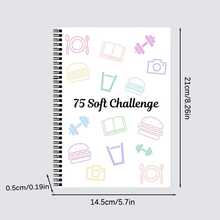 75pcs Soft Challenge Planner, 75-Day Planning Journal. Complete Your 75 Soft Challenges With A Beautiful Cover Page, Open Yourself, Record Sincerely, And Feel The Sense Of Achievement Through The Challenges! School Supplies,Back To School - White - View 2