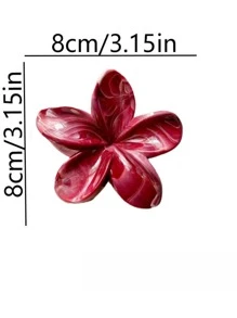 3pcs/1pc Women 3.15in/8cm Black Leopard Print & Red Flower Shaped Plastic Hair Claws, Elegant, Chic, Versatile, Lightweight, Suitable For Ponytail, Bun, Daily Casual, Party, Commute, Vacation Claw Clips Hair Clips Hair Jaw Clip Hair Clamps Hair Clutch Hair Catcher Clip