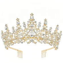 تيجان أميرة بلون أحمر مرصعة بالكريستال لعيد ميلاد المرأة ، شريط رأس أميرة ، أكسسوارات شعر أنيقة للحفلات ، هدية عيد ميلاد لأم