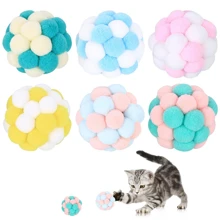 Set de 2/4 bolas de juguete con cascabeles para gatos, juguetes para gatos de interior, bolas de juguete interactivas para gatos, bolas de juguete suaves y esponjosas para gatos, pompones de juguete para gatitos para jugar, perseguir, morder y arañar para entrenamiento