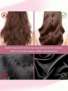 1件装奢华缎面丝绸睡眠帽 - 可调节舒适抽绳 - 整夜舒适，男女通用，夜间护发，适合长卷发或辫发，适合春、夏、秋、冬四季睡眠帽 - 軍綠色 - 查看 8