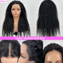 自然卷曲蕾丝前部无胶假发 巴西真人发质 女士 4*4 5*5 13x4 13x6 深波浪蕾丝闭合假发 预拔婴儿发 自然发际线 耐高温纤维合成假发 - 自然色&黑色系 - 查看 3