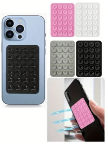 3/1 Stück multifunktionaler quadratischer Silikonzug saugnapf Wasserdichter Handyhalter, 24-Loch starker Haftsilikonzug saugnapf geeignet für verschiedene Einsatzzwecke, zur Befestigung von Handy und zum Schutz vor Herunterfallen, Videovibration, Handy-Selfie-Zubehör