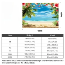 1pc Vibrant Hawaiian Beach Backdrop - Tropical Flower Palm Design, Durable Polyester Material, Perfect For Indoor & Outdoor Photography, Hawaiian Party Theme Decorations, Multipurpose Use