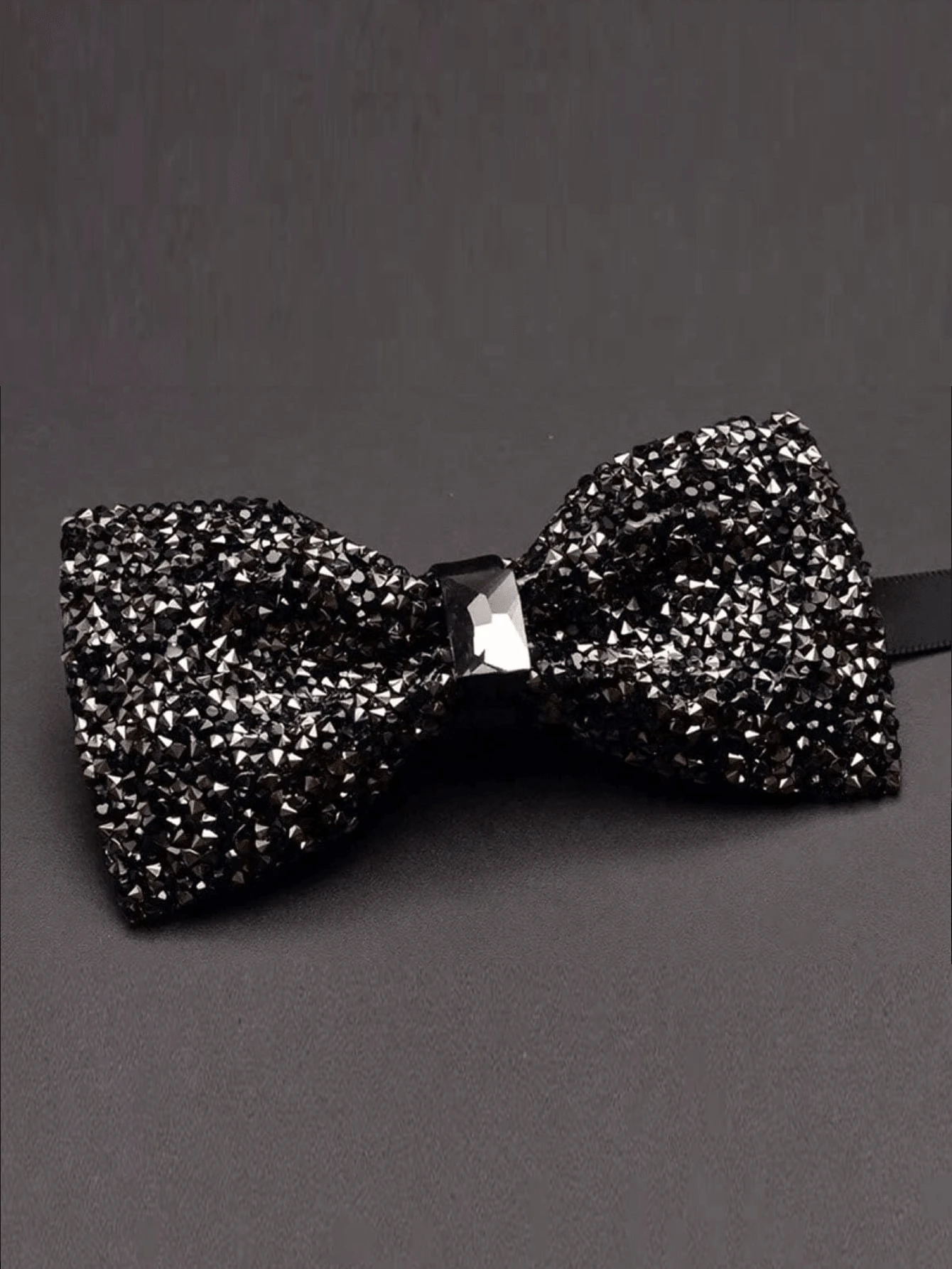 1件水晶领结，星空水钻男士正式领结，超闪亮水钻新郎婚礼领结，街头风男士领带