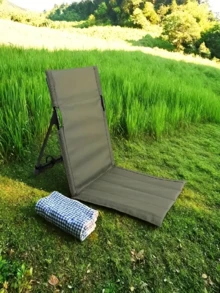 1 Peça Cadeira de Camping Dobrável para Uso Externo, Cadeira Reclinável Individual com Almofada de Encosto, Cadeira de Praia Dobrável Portátil, Adequada para Camping, Praia, Viagens - Multicolorido - Visão 8