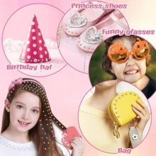 发饰DIY套装，1套/100件/120件/220件，设计精美，造型迷人。是送给女孩的理想生日、万圣节、圣诞节或感恩节礼物。（钻石颜色款式随机）