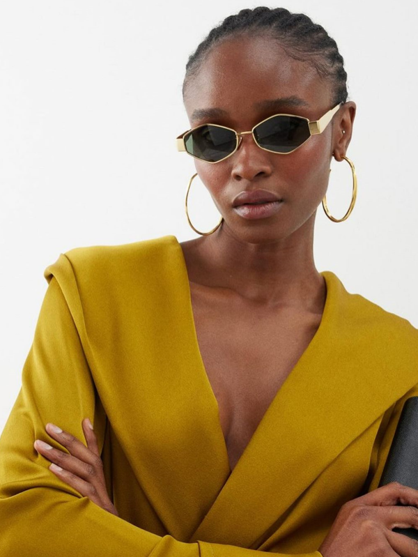 3pcs Rhombus Metal Frame Y2K Fashion Fashion Glasses, Suitable For Women Daily Wear