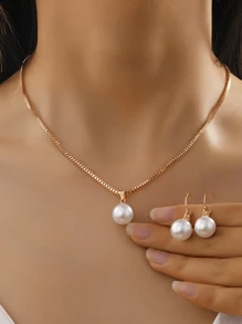 108pcs/83pcs/91pcs/81pcs/58pcs/53pcs Vintage Elegant Butterfly, Heart, Shell, Geometric C-Shaped Faux Pearl Necklace, Bracelet, Ring, Earring, Anklet Jewelry Set, Ideal Gift For Women, Birthday, Holiday, Party, Valentine's Day (No Box)