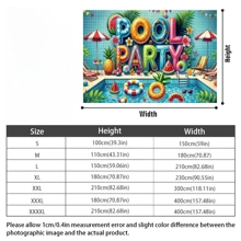 1pc Polyester Pool Party Background Banner, Pool, Swimming Ring, Beach Chair, Sunglasses Design, Theme Party Photo Background, Used In Birthday Parties, Theme Parties, Family Indoor And Outdoor Party Decoration