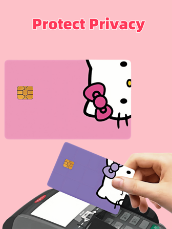 Sanrio 2 Pcs Sanrio Hello Kitty Vinyl Credit Card Holder - Detachable & Durable PVC Card Sleeves, Suitable For Debit And Bank Cards