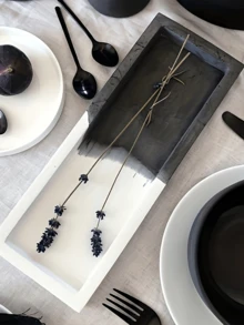1 buah Cetakan Silikon Baki Praktis Rumah Tangga - Desain Persegi Panjang Sederhana, Dapat Digunakan untuk Membuat Baki Praktis, Aksesori Dekoratif DIY, Cocok untuk Penggemar Seni Kerajinan Tangan. Dibuat dengan Metode Irigasi, Penuangan, dan Injeksi, Ini adalah Produk yang Modis dan Sederhana. - Putih - View 1