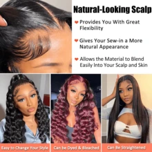 42 Inch 250% Density Loose Deep Wave 13x4 Loose Deep Wave Glueless Wig Human Hair Lace Front Wigs Pre Plucked With Baby Hair Natural Hairline - Natural Black - View 4