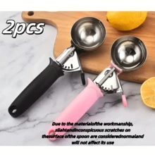 1 pieza Cuchara para helado con aro - Reutilizable, lavable para fiestas, bodas y postres en el hogar - Boleador de melón y raspador de masa moderno, herramienta esencial de cocina - Multicolor - Ver 15