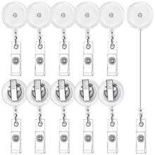 1/4pcs 360-Degree Rotating ID Card Holder, Transparent Pull-Out Buckle, Rotating Bag Back Clip, Name Tag, ID Card Buckle, Badge Scroll, Drawstring Device