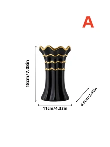 1 pezzo Vaso in ceramica bianco puro con stampa in oro adatto per soggiorno, ingresso, scaffale, davanzale, display multiscenario, composizione floreale