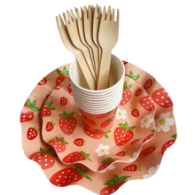 Strawberry Birthday Party Decorations With Strawberry Banner, Napkins, Plates And Cups Disposable Tableware Set For Berry Sweet Themed Birthday Party Supplies,Christmas