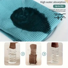 3pc Set Soft Absorbent Kitchen Towels - Large Durable Waffle Weave Dishcloth, Solid Green With Plaid & Striped Pattern, Easy To Clean And Dry - Great For Cooking, Baking, And Tea Time - Multicolor - View 5