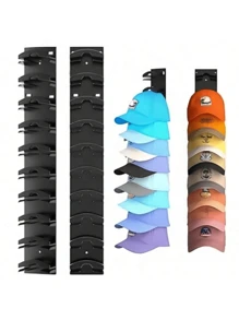 1 pièce Organisateur de casquette de baseball, support de casquette adhésif monté au mur pour jusqu'à 20 casquettes, support d'affichage de chapeaux multicouches pour porte, placard, mur de chambre, options d'installation double