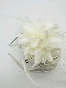 1Pc Fascinator Hats For Women 20s 50s Vintage Pillbox Hat Kentucky Derby Fascinators Flower Veil Wedding Tea Party Hat