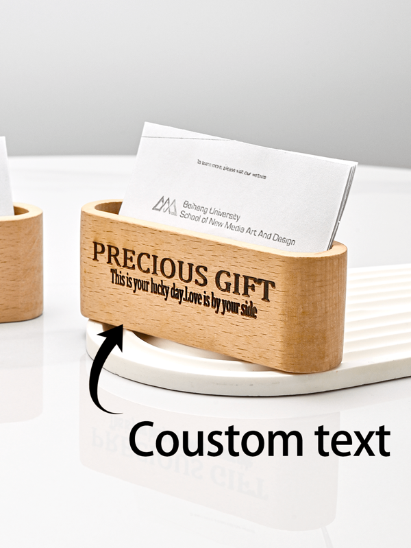 Customized Wooden Business Card Box Creative Desktop Large Capacity Display And Storage Front Desk Business Card Box Solid Wood Creative Business Card Box, Suitable For Living Room/Office/Front Desk