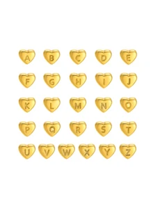 1pc Heart Initial Anklet For Women, Stainless Steel Chain, Classic Gift For Valentine's Day Or Mother's Day - Gold - View 6