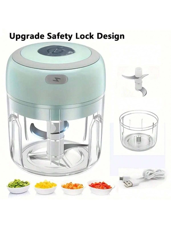 250 ml Hachoir à ail électrique rechargeable par USB - Puissant pour broyer le poivre, le gingembre et les légumes !