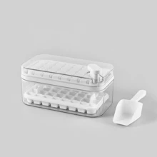 64 Grids Ice Cube Tray With Lid Party Bar Ice Cube Maker Mould Ice Storage Box Ice Cube Trays For Freezer With 2 Trays