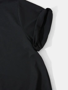 Camiseta de Manga Corta con Cuello Redondo y Estampado de Cerezas - Blanco y Negro - Ver 3