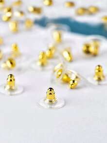 50条耳环带含耳垫和绑带，适合挂耳钉、鱼钩、耳环带、替换带、手袋替换带，适合较重的耳环 - 白色 - 查看 3