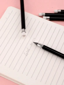 3pcs Infinite Black Pencils, Everlasting Pencils Without Sharpening, Kawaii Infinite Pen Without Ink, Art Supplies School Stationery Pencil Lead And Eraser,Back To School - Multicolor - View 10