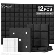 MODX 12/24pcs Studio Grade Soundproof Foam Panels, 12"X12"X2", [25kg/M³] Mushroom Acoustic Tiles, With Double-Sided Adhesive, For Noise Reduction In Music Room, Office, Walls And Ceilings (Black/White/Grey) - Easy To Peel And Stick - Multicolor - View 11