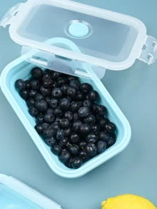 硅胶食品储存容器4件套，可扩展和可折叠硅胶食品盒，便携式食品储存容器，冰箱储物盒套装午餐盒，户外野餐盒，微波炉便携式午餐盒，下午茶，圣诞节 - 多重規格 - 查看 8