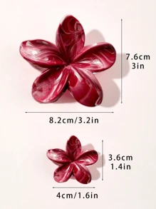 3pcs/Set Spring/Summer Boho Gradient Marble Flower Hair Clips Combination, Different Sizes, Beach Vacation Hair Accessories Hair Claws Claw Clips Hair Jaw Clip Hair Clamps Hair Clutch Hair Catcher Clip