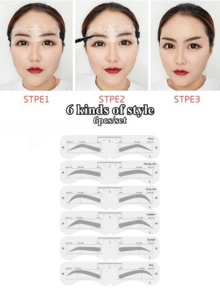 Eyebrow Shaper Template Can Be Reused For Elegant Eyebrow Makeup Tools 6PCS,Summer Style, Back To School Gift,Makeup,Cheap,Room Decor,Vanity,Travel,Bedroom,Makeup Accessories,Cheap,Stocking Stuffers,Makeup,Makeup Tools,Cheap Stuff,Gifts,Gifts For Women,Christmas Gifts
