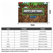 1 件像素风格生日派对背景横幅，适用于生日派对、蛋糕桌横幅、拍照亭、卡通游戏派对背景装饰用品礼品